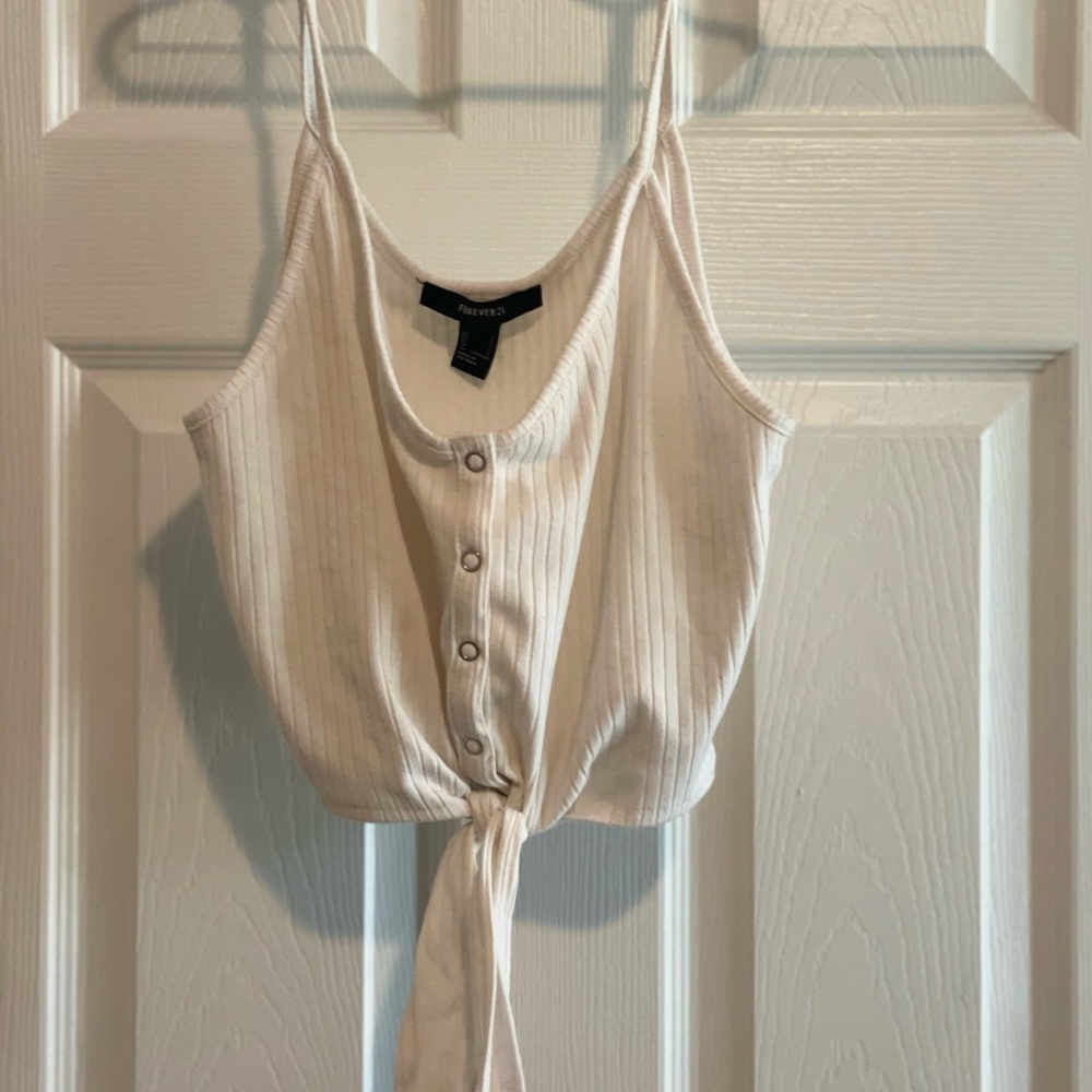 White Forever 21 Crop Tank